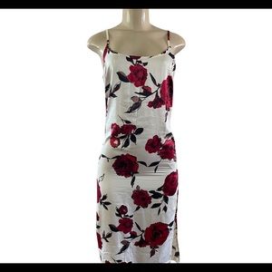 NWT - F21 - Satin Midi Rose Dress - Size S